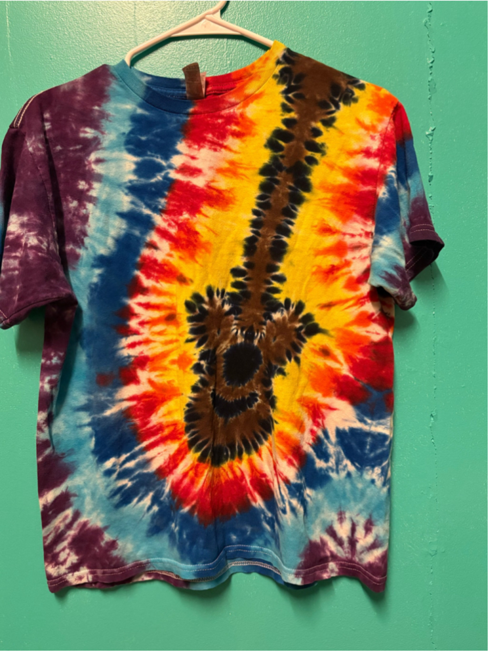 Boys Gildan Tie-Dye Short Sleeve T-Shirt XL Multi-Color